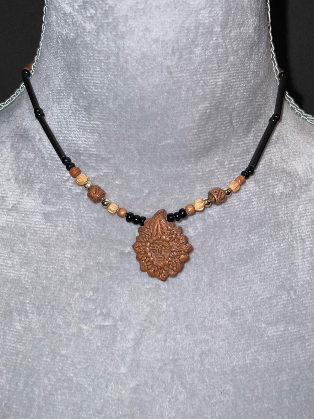 Earthtone Beaded Sun Necklace